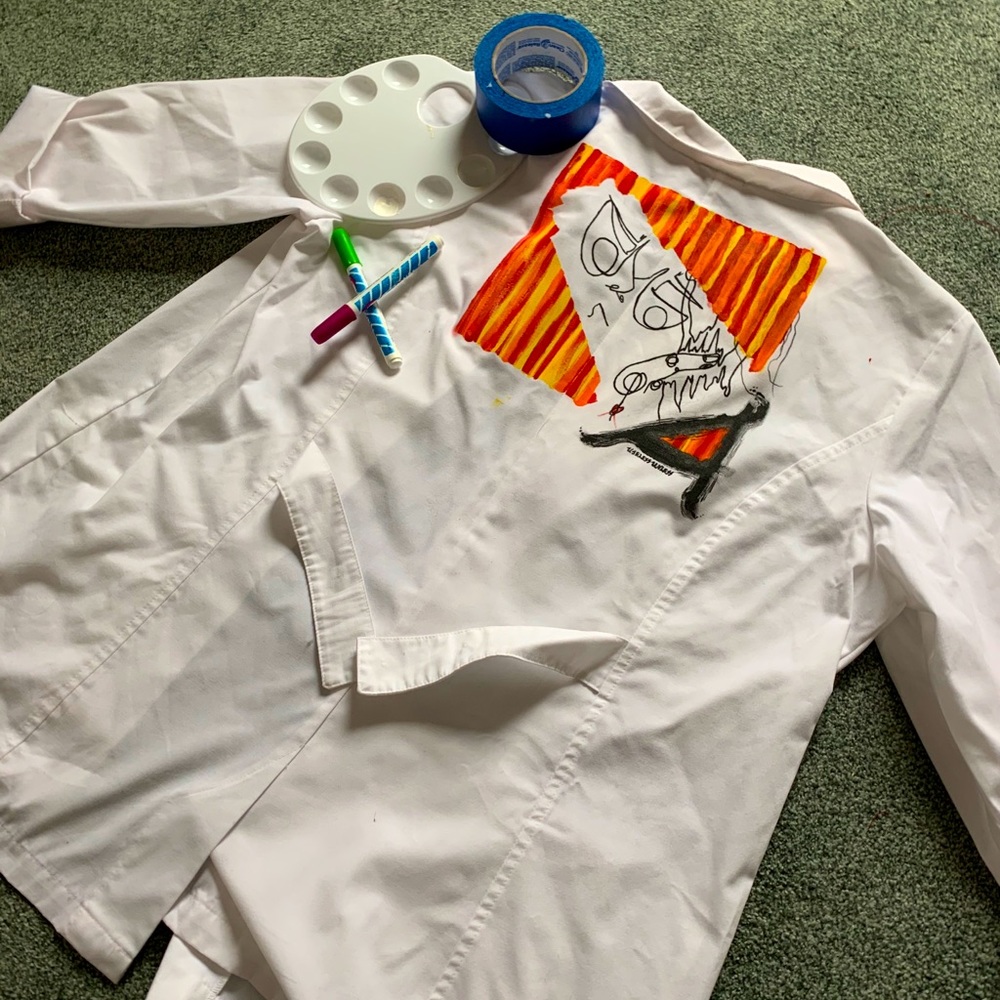 Hand-Painted Warm Feelings Smock Lab Coat